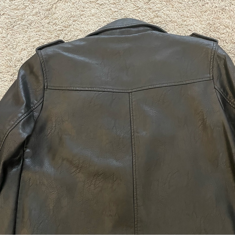 Zara Basic Oversized Leather Jacket - image 8